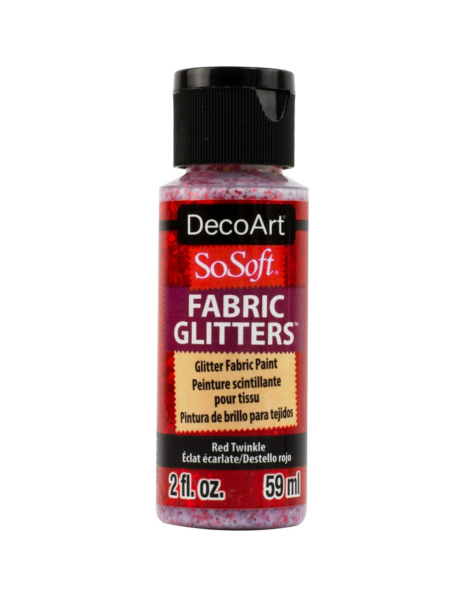 red glitter fabric paint