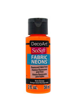 DecoArt DecoArt SoSoft Fabric Acrylics Neons, Neon Orange 2oz