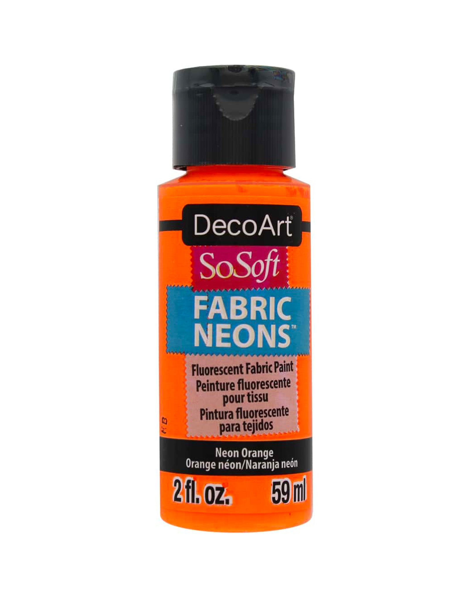 DecoArt DecoArt SoSoft Fabric Acrylics Neons, Neon Orange 2oz