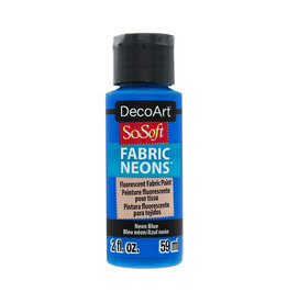 DecoArt DecoArt SoSoft Fabric Acrylics Neons, Neon Blue 2oz