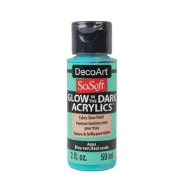 DecoArt DecoArt SoSoft Fabric Acrylics, Glow Blue/Aqua 2oz