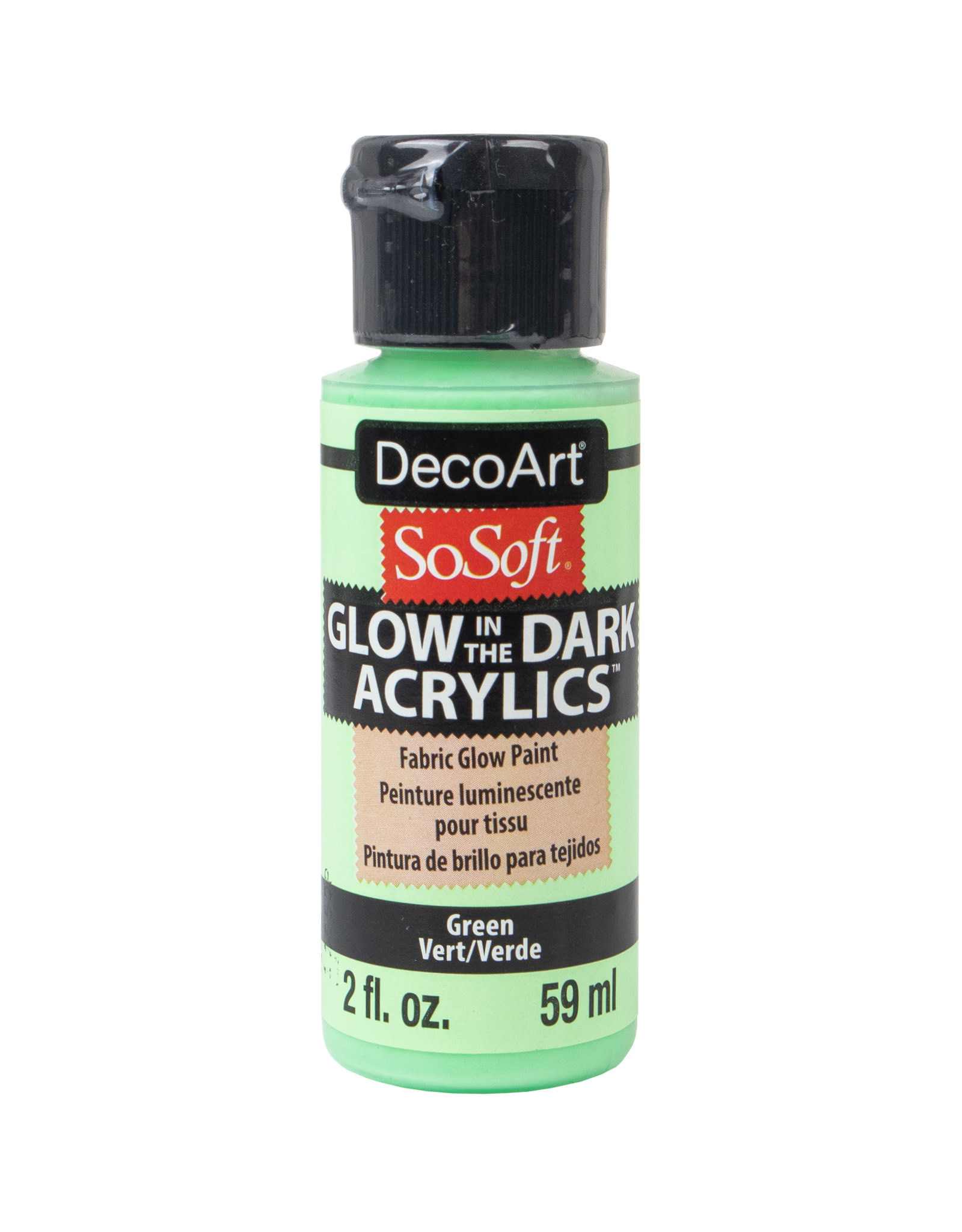 DecoArt DecoArt SoSoft Fabric Acrylics Glow, Green 2oz