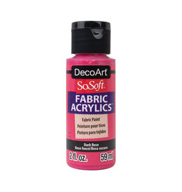 DecoArt DecoArt SoSoft Fabric Acrylics, Dark Rose 2oz