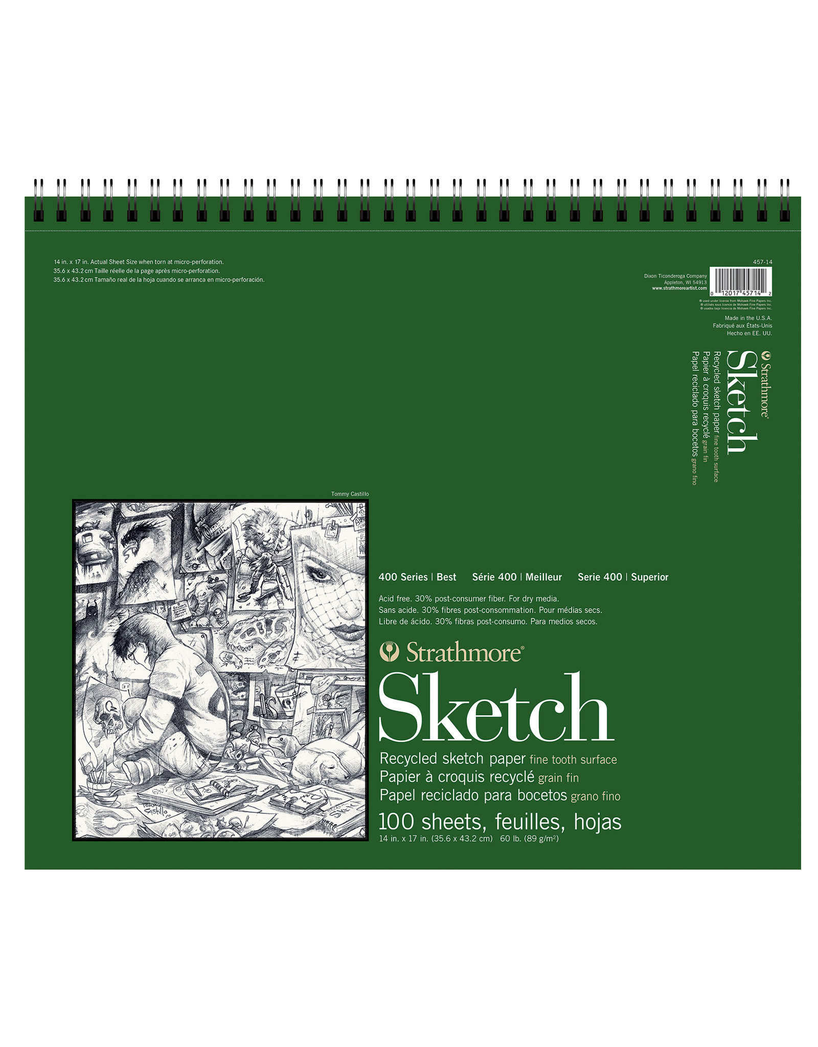 Strathmore Strathmore, 400 Series Sketch Paper Recycled, 14x17 100 Sheets