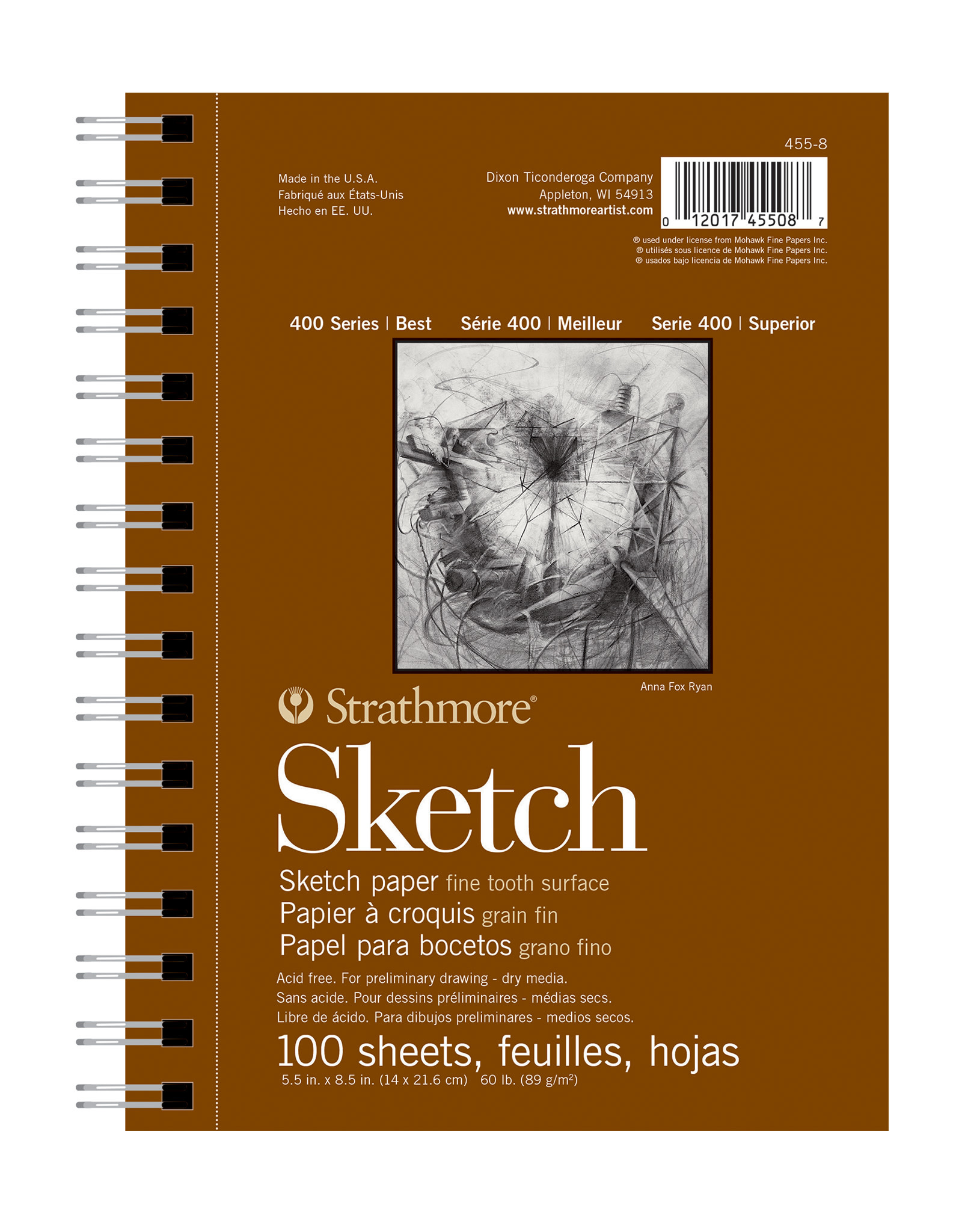 WA Portman A4 Black Paper Sketchbook, 60 Spiral Bound Pages 