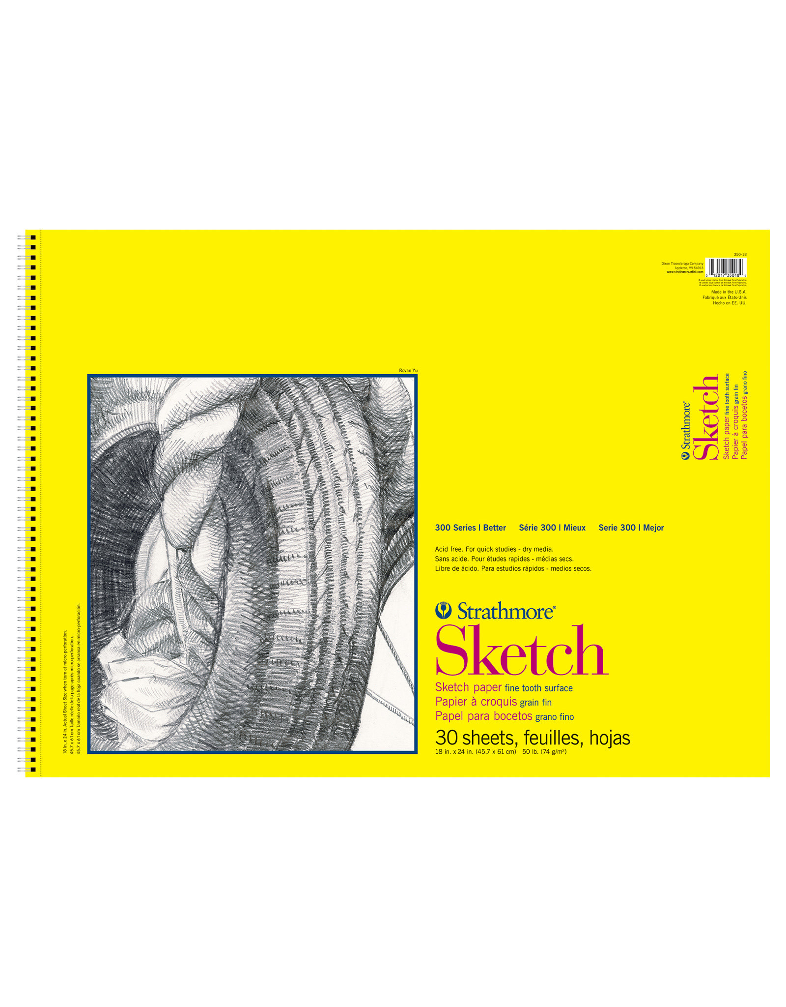 Strathmore Strathmore 300 Series Sketch Pad, 30 Sheets 18” x 24”