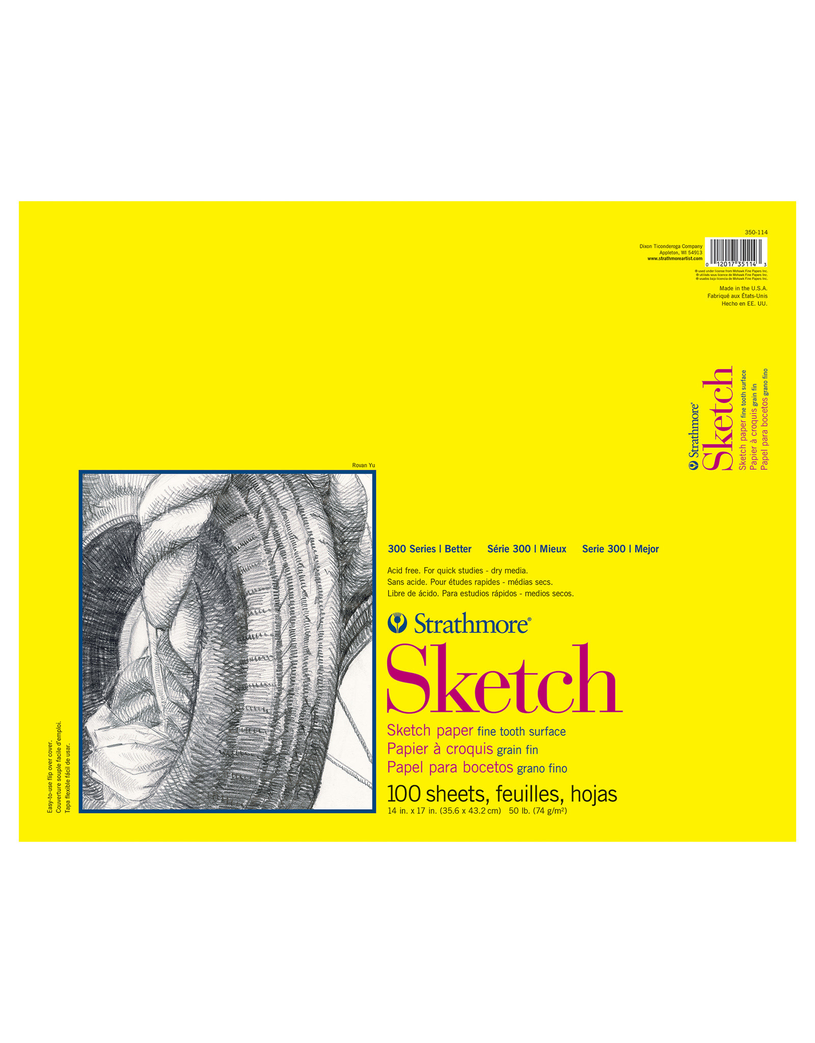 Strathmore Strathmore 300 Series Sketch Pad, 100 Sheets 14” x 17”