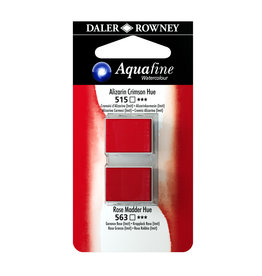 Daler-Rowney Aquafine Watercolor Half Pans, Alizarin Crimson Hue/Rose Madder Hue