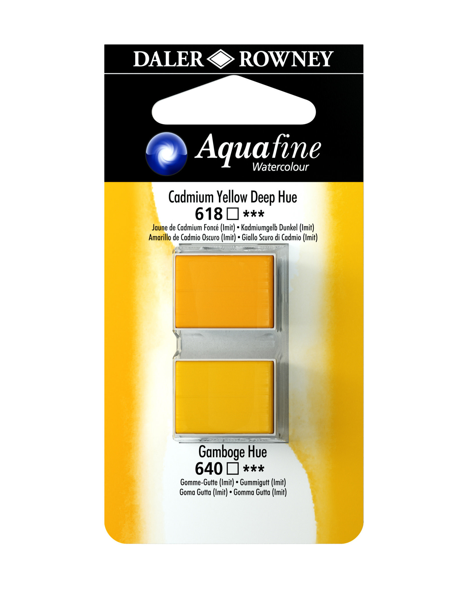 Aquafine Watercolor Half Pans, Cadmium Yellow Deep Hue/Gamboge Hue