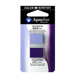 Daler-Rowney Aquafine Watercolor Half Pans, Cobalt Violet Hue/Permanent Mauve
