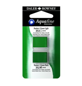 Aquafine Watercolor Half Pans, Hooker’s Green Light/Hooker’s Green Dark