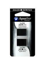 Aquafine Watercolor Half Pans, Ivory Black/Lamp Black
