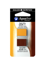 Aquafine Watercolor Half Pans, Naples Yellow/Burnt Umber