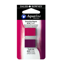 Daler-Rowney Aquafine Watercolor Half Pans, Quinacridone Magenta/Purple Lake