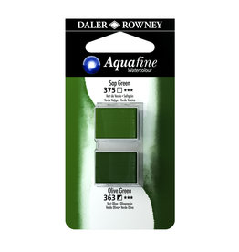 Daler-Rowney Aquafine Watercolor Half Pans, Sap Green/Olive Green