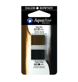 Aquafine Watercolor Half Pans, Sepia Hue/Payne’s Grey