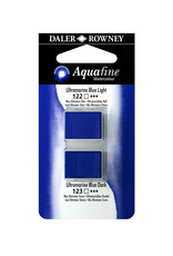 Daler-Rowney Aquafine Watercolor Half Pans, Ultramarine Blue Light/Ultramarine Blue Dark