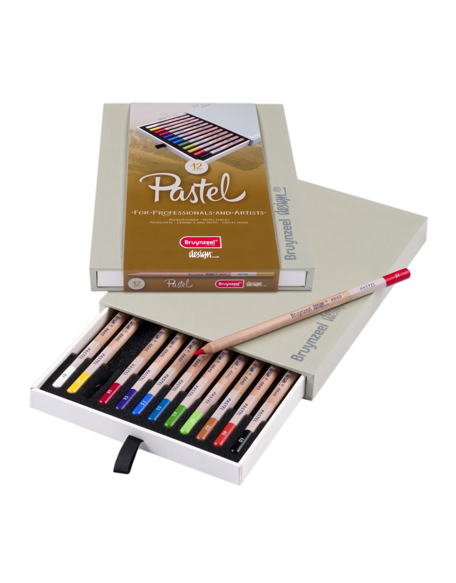 Royal Talens Bruynzeel Design Pastel Box, Set of 12 Pencils