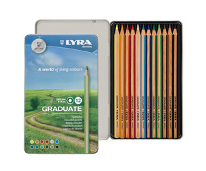 Lyra Graduate Colored Pencils, Tin Set of 12 - The Art Store/Commercial Art  Supply