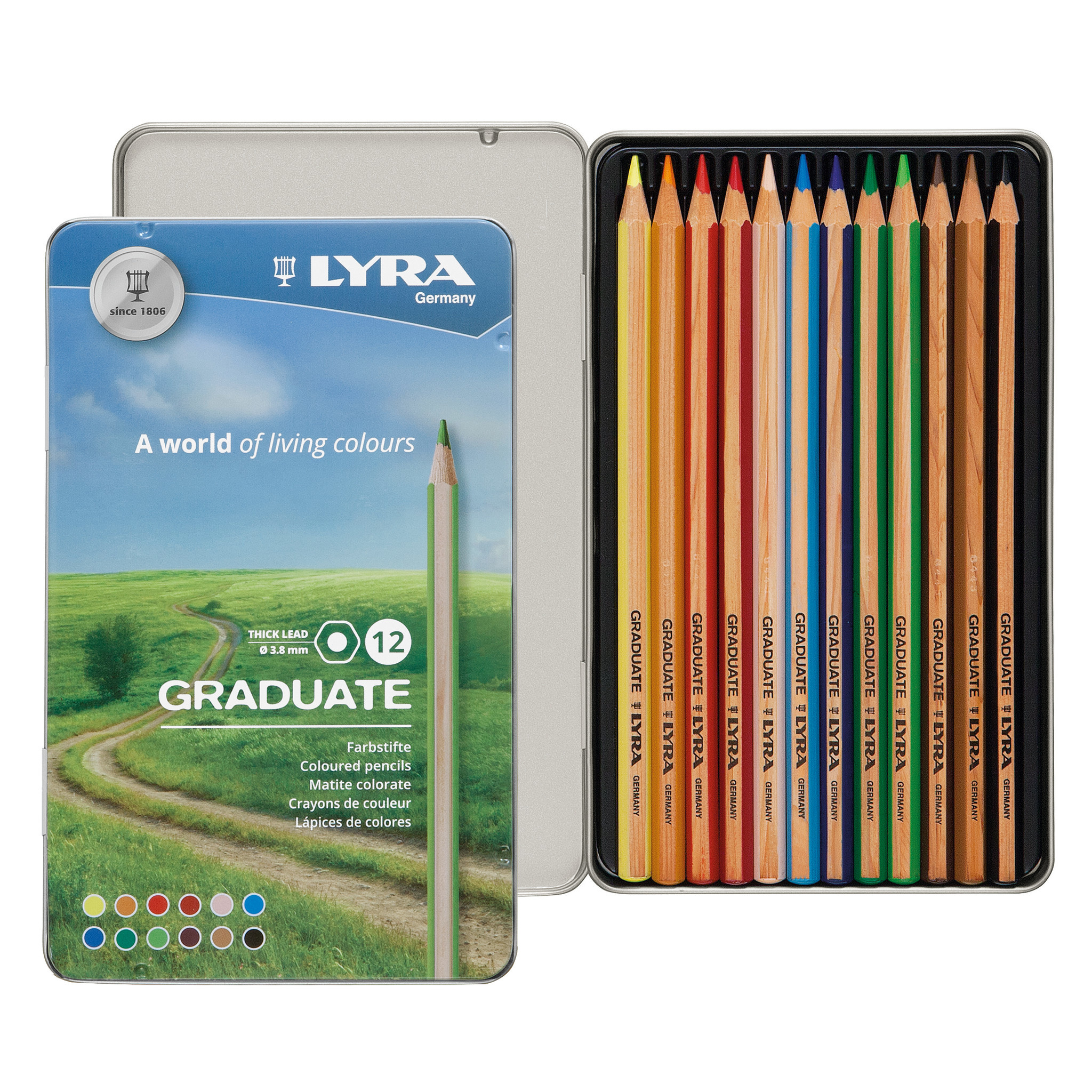 Pastel Pencils, 12 Professional Colored Pencils Charcoal Pencils