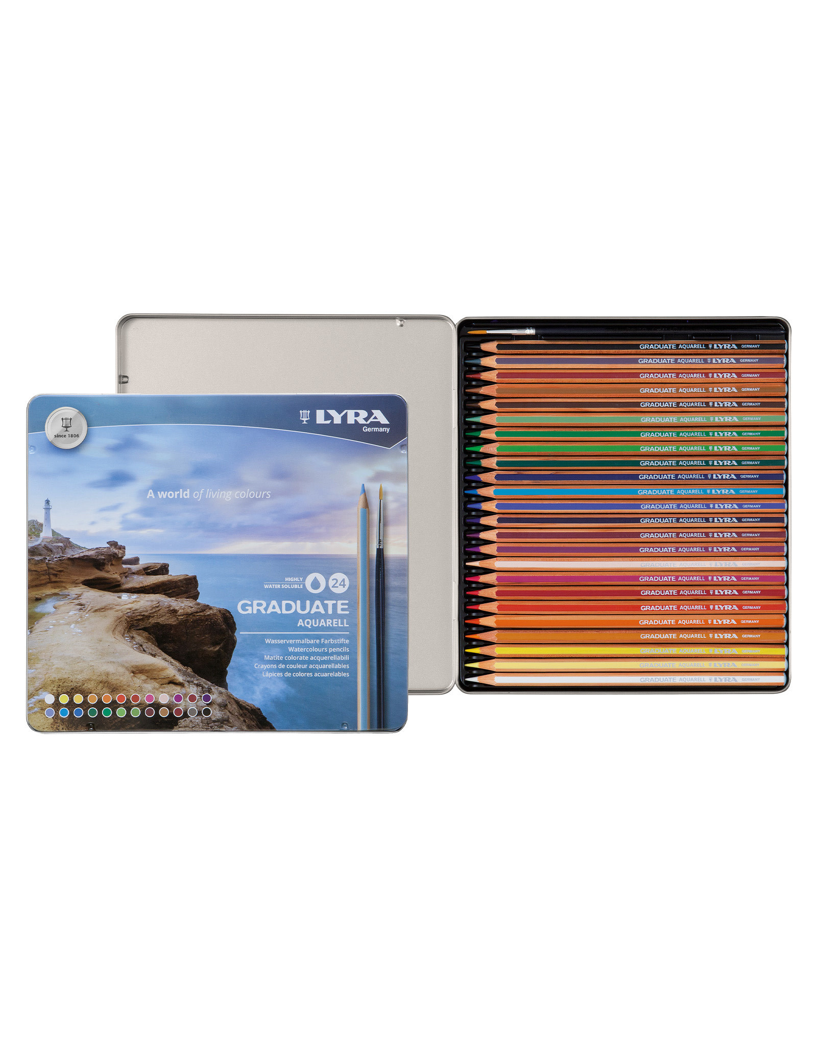 LYRA Lyra Graduate Aquarell Watercolor Pencils, Set of 24