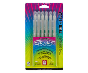 Gelly Roll Stardust 6 Pk Clear - The Art Store/Commercial Art Supply