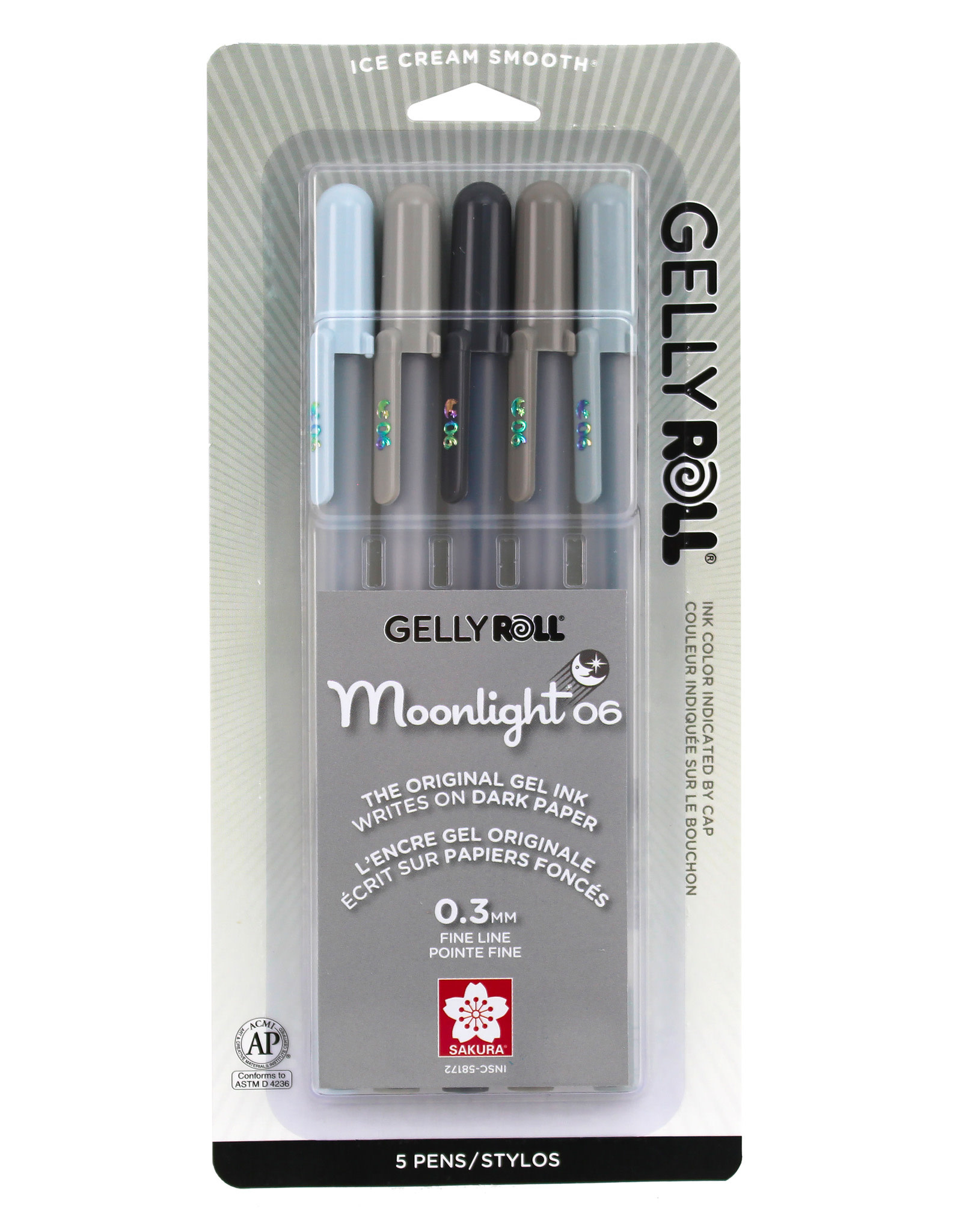 Gelly Roll Metallic Pens, Archival Ink, Ice Cream Smooth - 5 pens