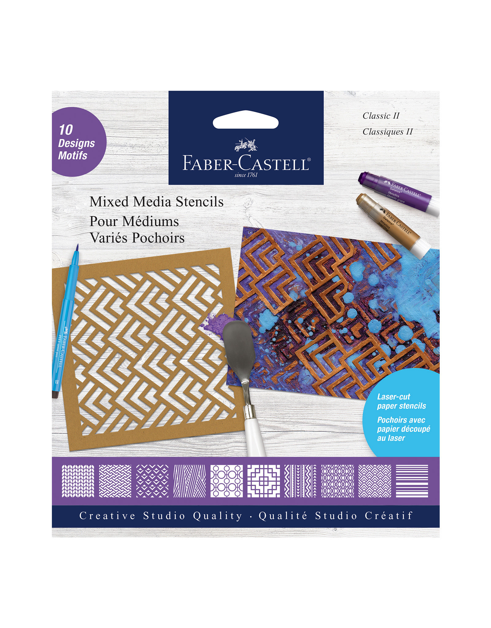 FABER-CASTELL Faber Castell Mixed Media Paper Stencils, Classic 2