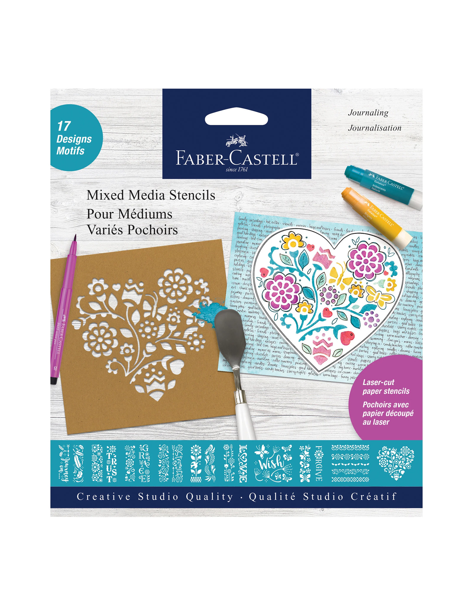 Faber Castell Mixed Media Stencils, Journaling - The Art Store/Commercial Art Supply