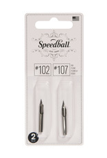 SPEEDBALL ART PRODUCTS Speedball #102 and #107 Nibs, Set of 2