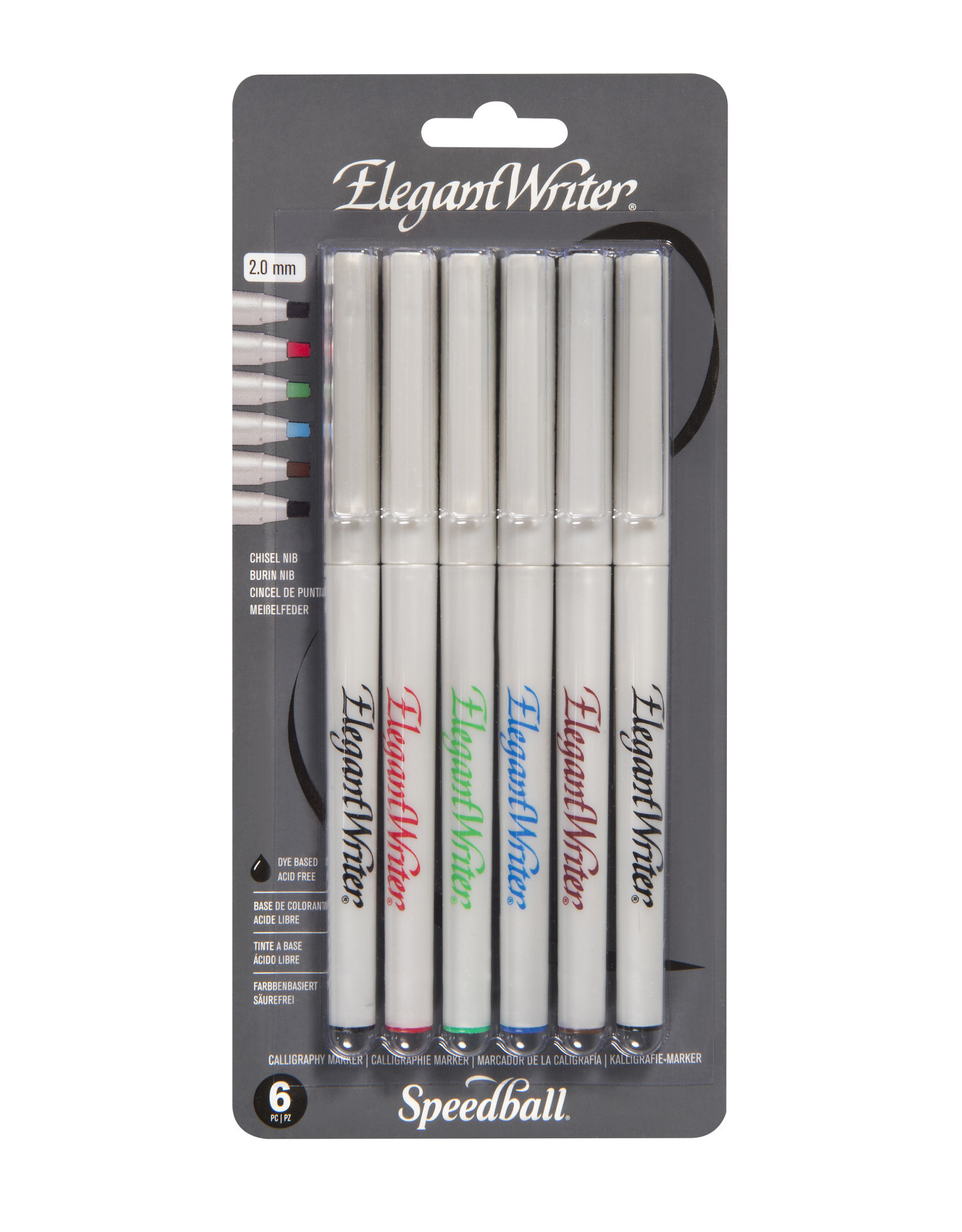 SPEEDBALL ART PRODUCTS Speedball Elegant Writer® 6 Pen Fine, Assorted Colors, Carded