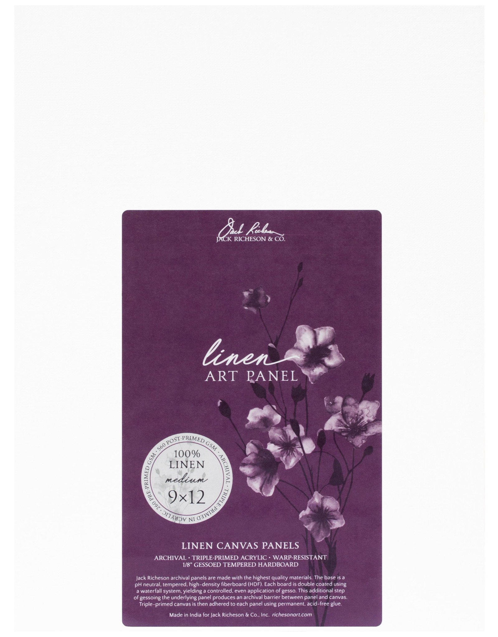 Jack Richeson Jack Richeson Medium Linen Canvas Panel, 9" x 12"