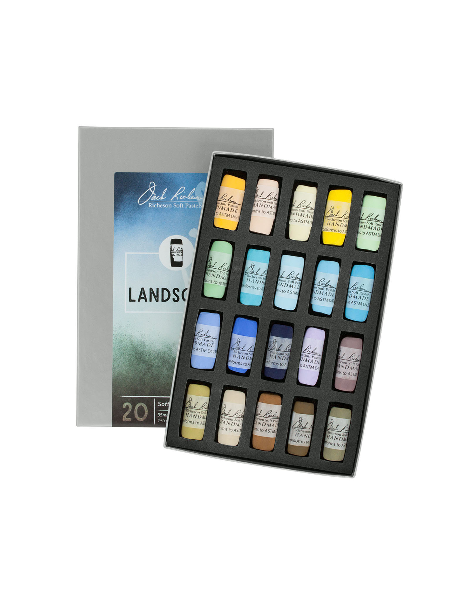 Jack Richeson Jack Richeson Hand Rolled Soft Pastels, Landscape Set of 20