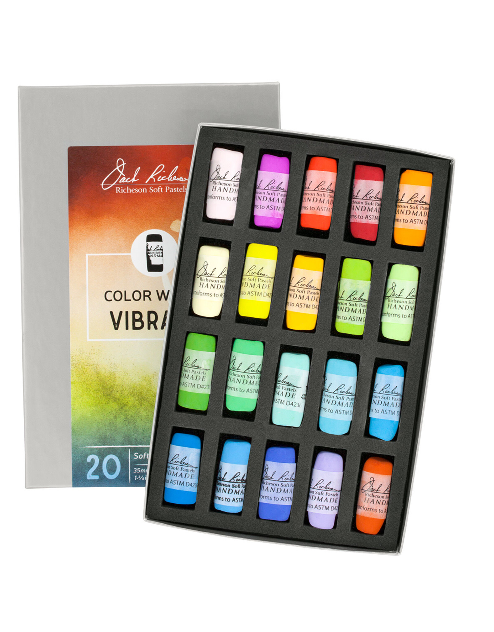Jack Richeson Jack Richeson Hand Rolled Pastels Set of 20 (Vibrants)