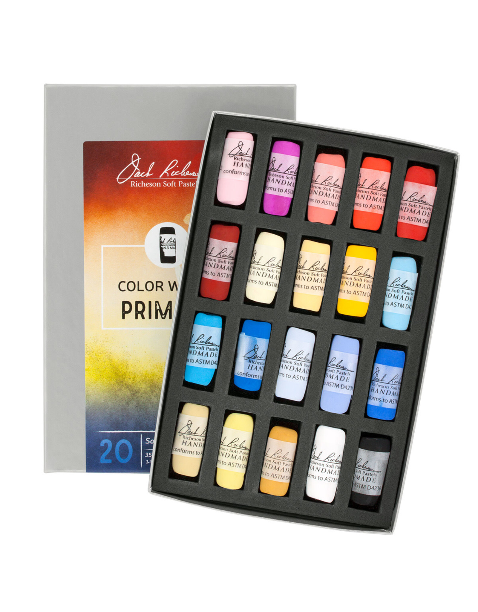 Jack Richeson Jack Richeson Hand Rolled Pastels Set of 20 (Primaries)