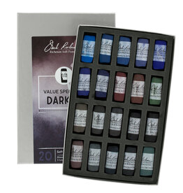 Jack Richeson Jack Richeson Hand Rolled Pastels Set of 20 (Dark Value 1)