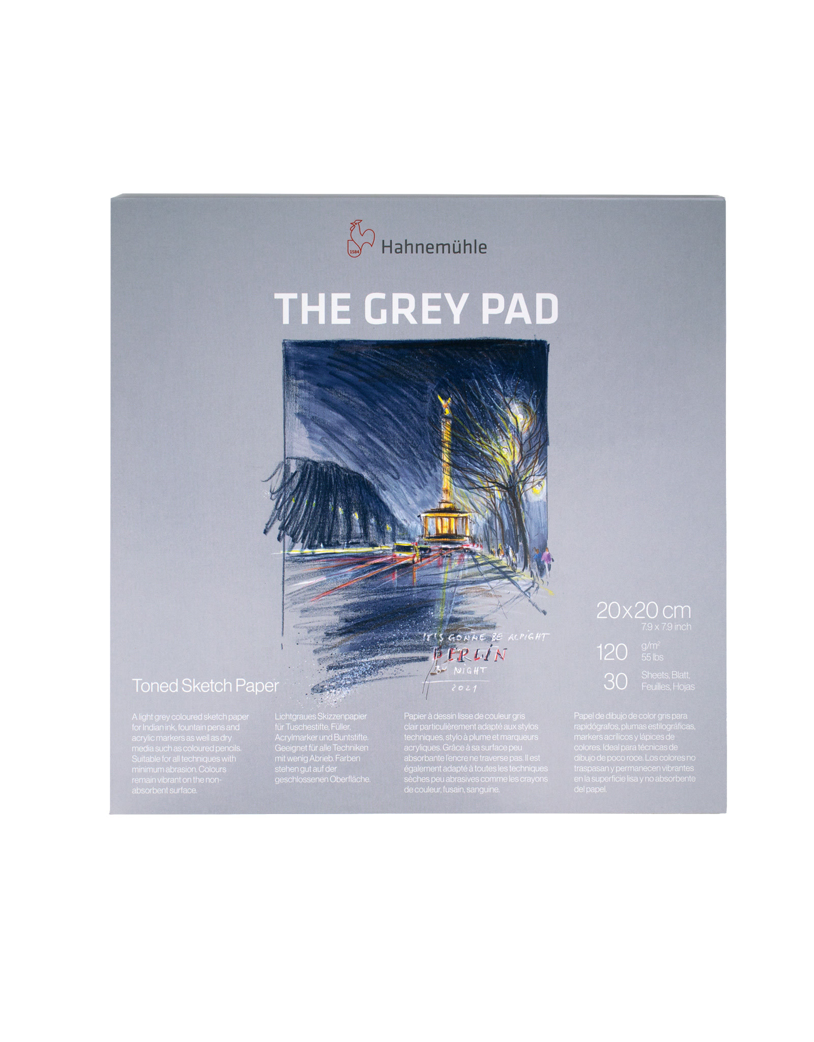 Hahnemuhle Hahnemuhle The Grey Pad, 20cm x 20cm(7.9” x 7.9”)