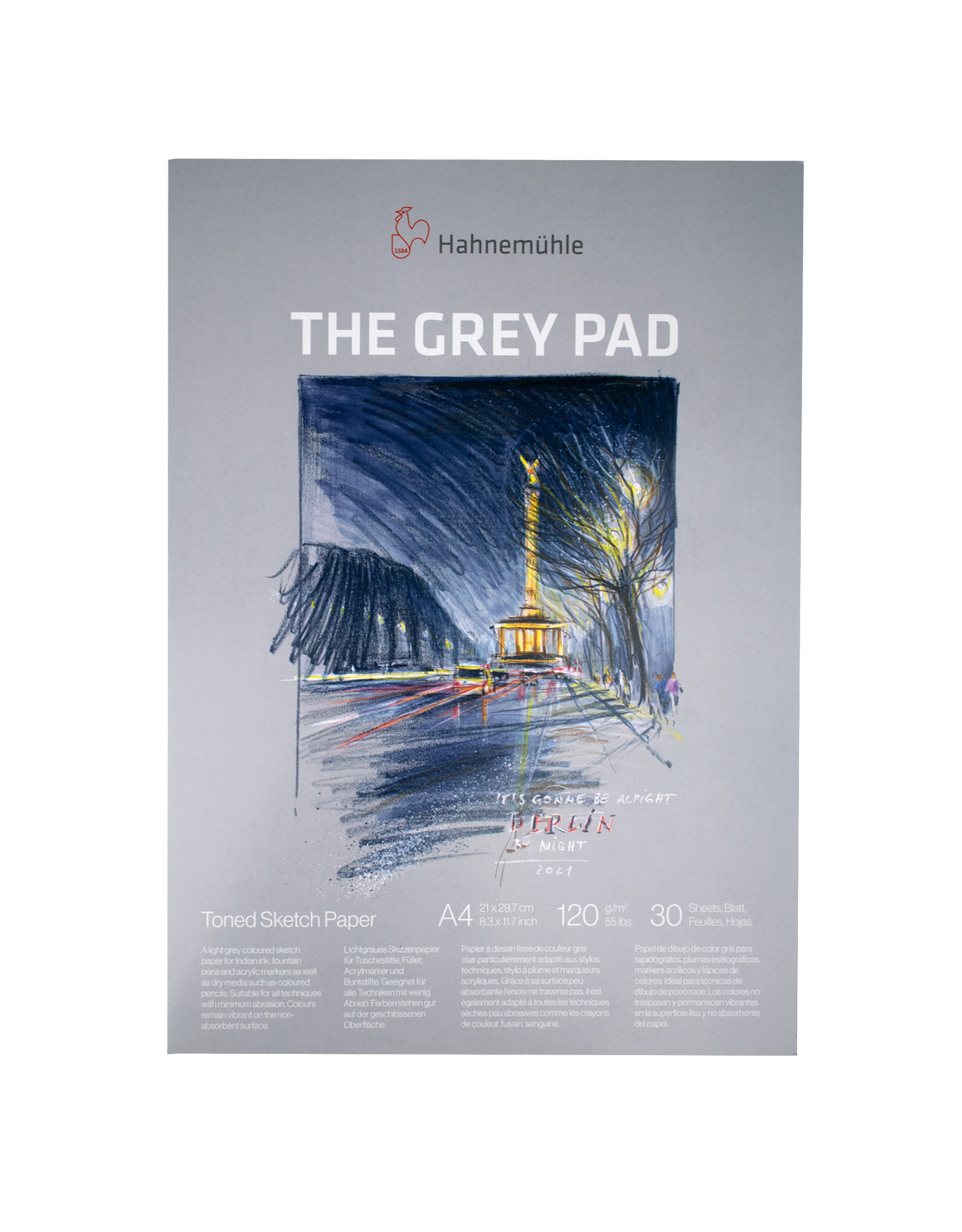 Hahnemuhle Hahnemuhle The Grey Pad, 21cm x 29.7cm(8.3” x 11.7”)