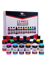 W.A. Portman WA Portman 2oz/60ml 12-Pc Ready To Pour Acrylic Pouring Paint Supplies for Canvas Painting W.A. Portman WA Portman 2oz/60ml 12-Pc Ready To Pour Acrylic Pouring Paint Supplies for Canvas Painting