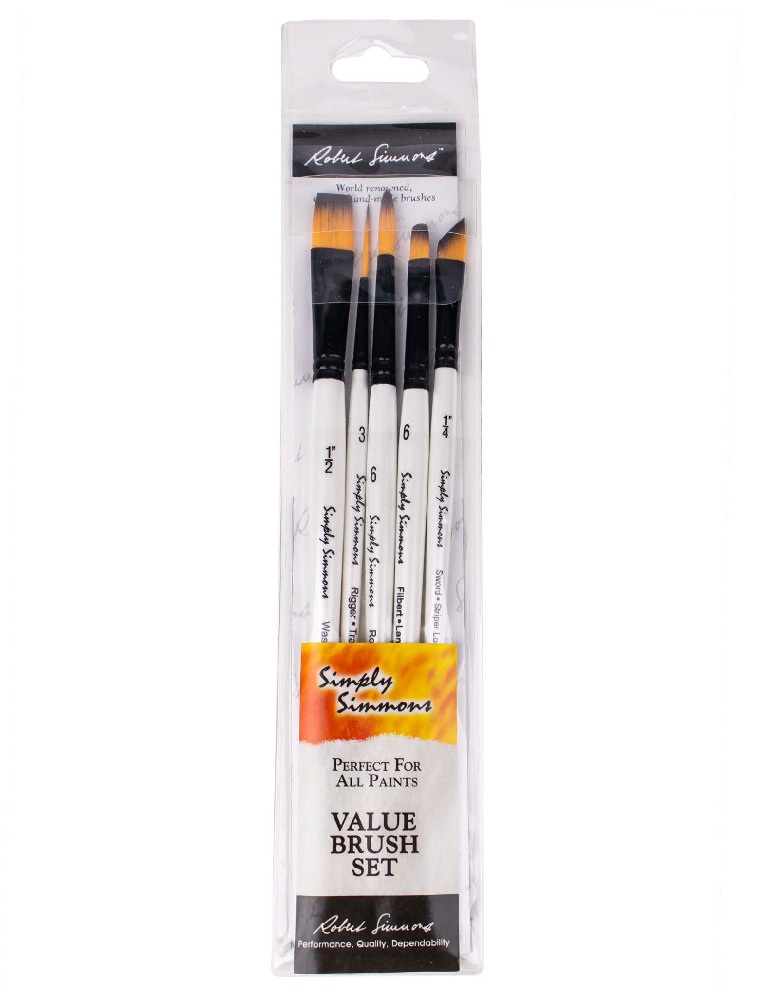 Daler-Rowney Simply Simmons 5 Piece Pure Spring Watercolor Brush Set