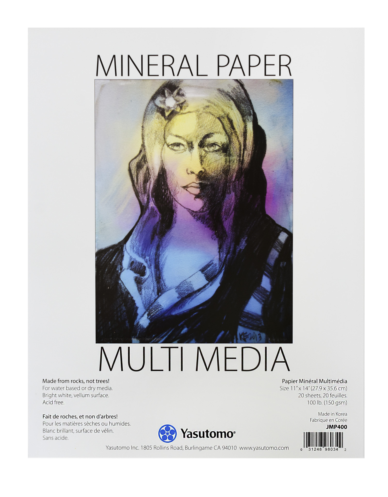 Yasutomo Mineral Paper Pad, 20 Sheets 11 x 14 - The Art Store/Commercial  Art Supply