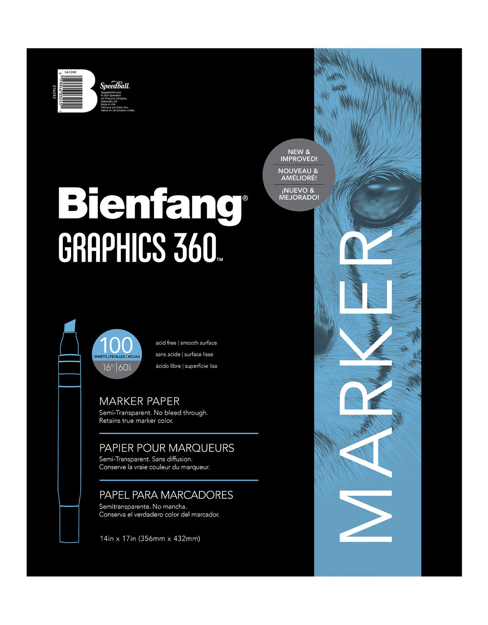 Bienfang Bienfang Marker Paper Pad, 14" X 17", 100 sheets