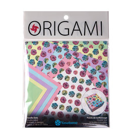 CLEARANCE Yasutomo Origami Paper, Doodle Dots Patterns, 24 Sheets