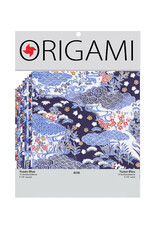 YASUTOMO Yasutomo Origami Paper, Authentic Yuzen Blue Patterns, 10 Sheets