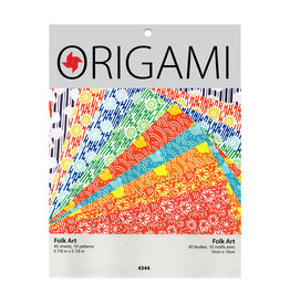 YASUTOMO Yasutomo Origami Paper, Folk Art, 40 Sheets, 5 7/8” Square