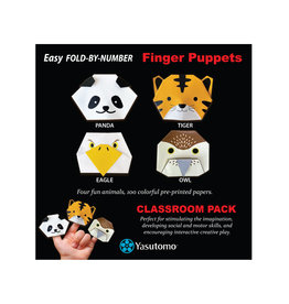 YASUTOMO Yasutomo Origami Paper, Fold by Number Animal Classroom Pack, 100 Sheets