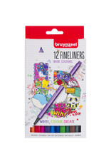 Royal Talens Bruynzeel Fineliner Markers, Set of 12