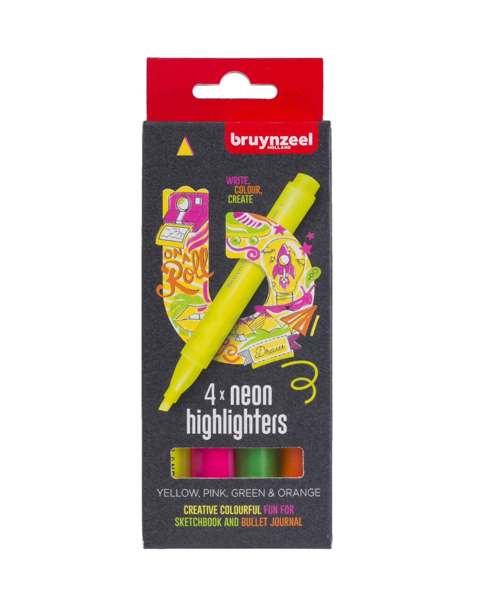 CLEARANCE Bruynzeel Highlighters, Neon Set of 4