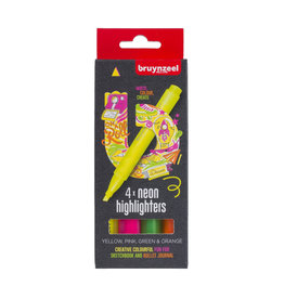CLEARANCE Bruynzeel Highlighters, Neon Set of 4