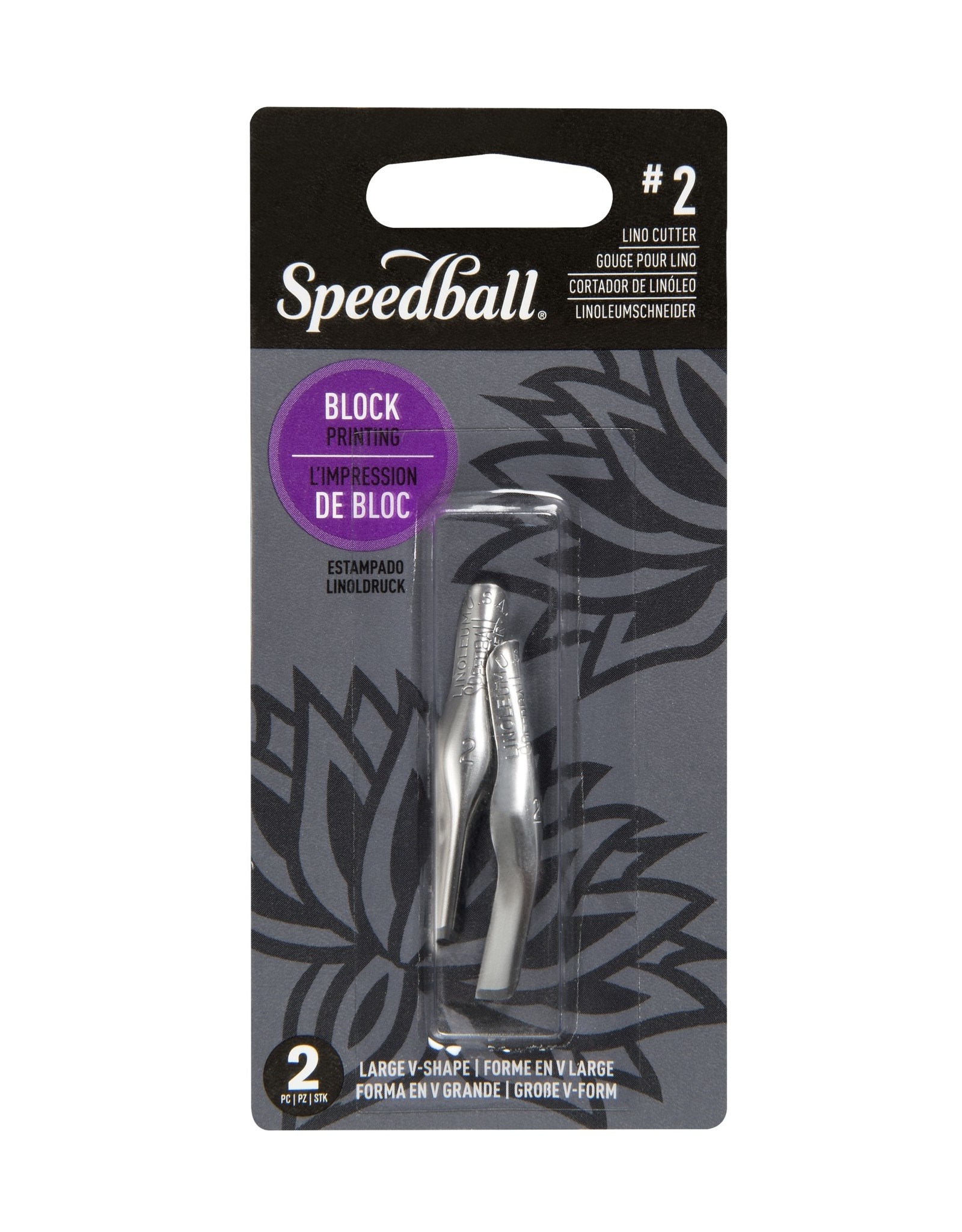 SPEEDBALL ART PRODUCTS Speedball Lino Cutter, #2 Large V, Set of 2